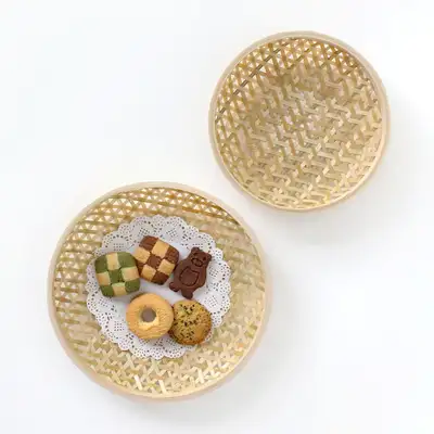 Bamboo Round Frying Basket | Pajeon Buchimgae Basket Bowl Dish