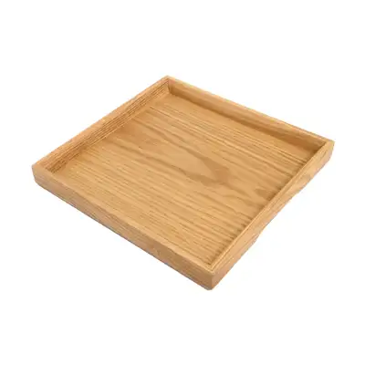 20cm Square Natural Tray | Wood Wooden Serving Plate