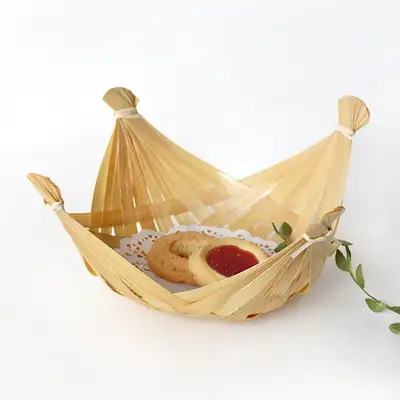 Bamboo Star-Shaped Tempura Basket (Unique Dish Sashimi Restaurant Plate Izakaya Strainer Japanese Cuisine Decorative Prop)
