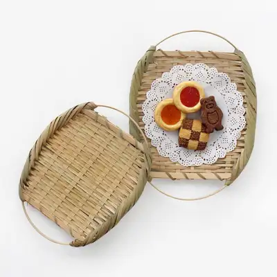 Bamboo Colander with Double Handles | Beautiful Serving Dish for Pancakes, Fried Foods & Tempura Basket, Japanese-Style Cooking and Home Pojangmacha Decor