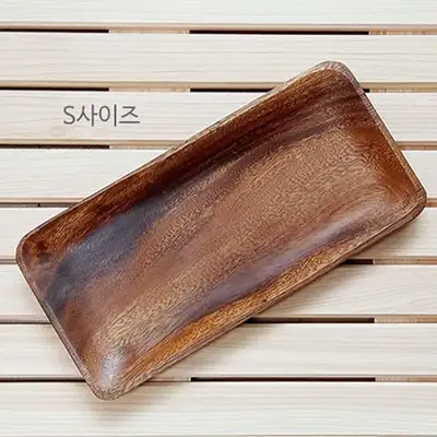 S 28x13 Acacia Rectangular Wood Serving Tray