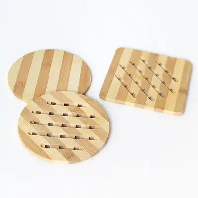 Bamboo Pot Trivet | Tea Coaster Hot Pot Stone Bowl Trivet