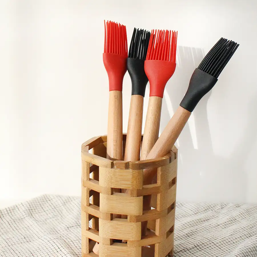Wood Handle Silicone Brush | Marinade Brush Oil Brush — 4