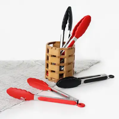 Stainless Steel Silicone Tongs l Cooking Kitchen Tongs Camping Pasta Buffet