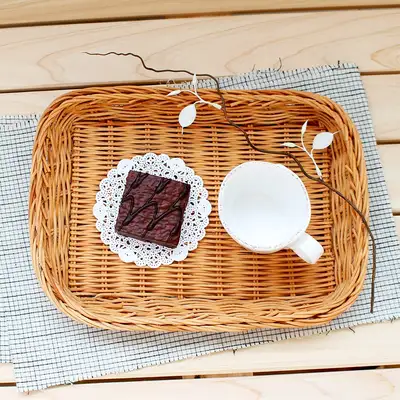 Rattan Low Sieve Basket