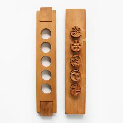 Domestic Birch Wood Separable Dasik Mold 10-Cavity | Korean Sweet Mold