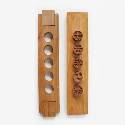M Domestic Birch Wood Separable Dasik Mold 10-Cavity | Traditional Korean Sweet Mold