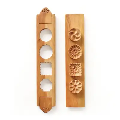 Domestic Birch Wood Separable Yakgwa Mold 4-Cavity (Traditional Yakgwa Mold Tteok Mold Dasik Board Tteok Making Pattern Stamp Tteok Stamp)