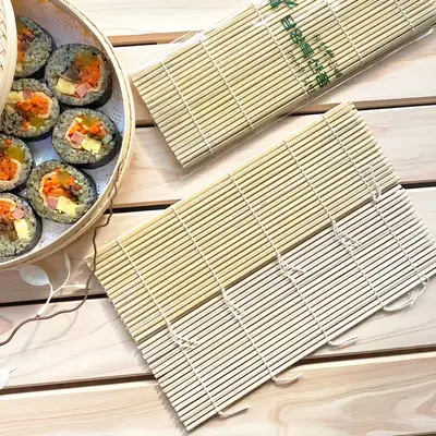 Damyang Domestic Outer Bamboo Sushi Rolling Mat 1P (Gimbap Mat Kimbap Roller Picnic Lunch Box Making Japanese Restaurant Plating)