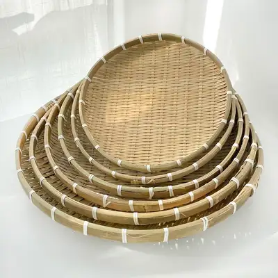 Bamboo 6-Piece Round Strainer Basket Set | Sieve Basket Colander