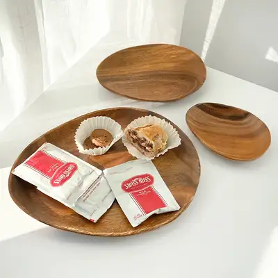Almond Plate | Acacia Wood Pebble Dish