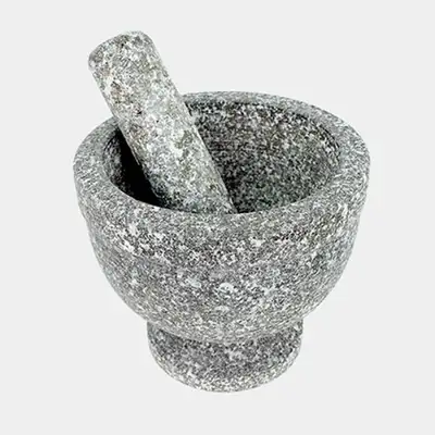 15cm Domestic Mini Stone Mortar and Pestle Set | Garlic Crushing Grinding