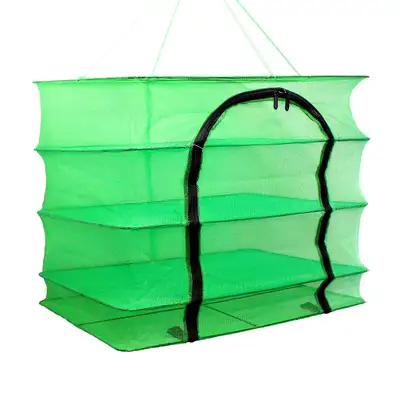 Size 3 56x40cm Green 3-Tier Drying Rack | Fish Drying Net Camping Dishware Rack