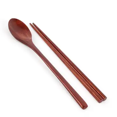Brown Lacquered Wood Spoon Set | Wooden Spoon