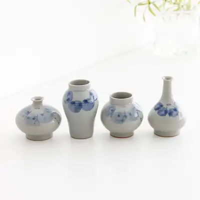 白磁 ミニチュア 蓮 花瓶 4種セット