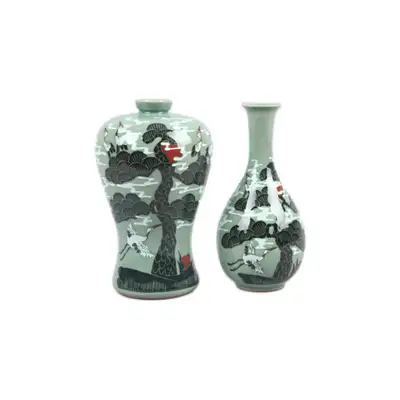 青磁長生梅酒瓶セット(特小)