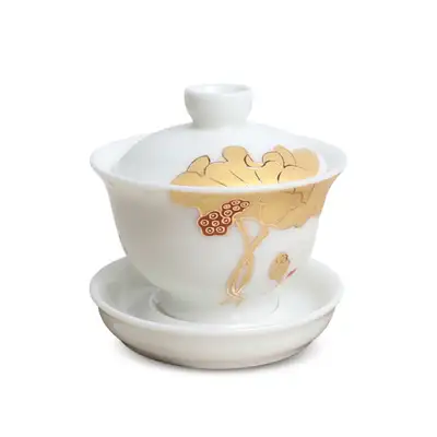 ボンチャイナ 蓋碗（蓮花紋）