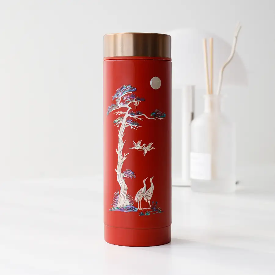 螺鈿漆器 長寿鶴 ステンレス 貝殻タンブラー 300ml — 4