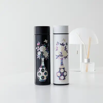 螺鈿漆器 花瓶図 ステンレス 螺鈿タンブラー 500ml