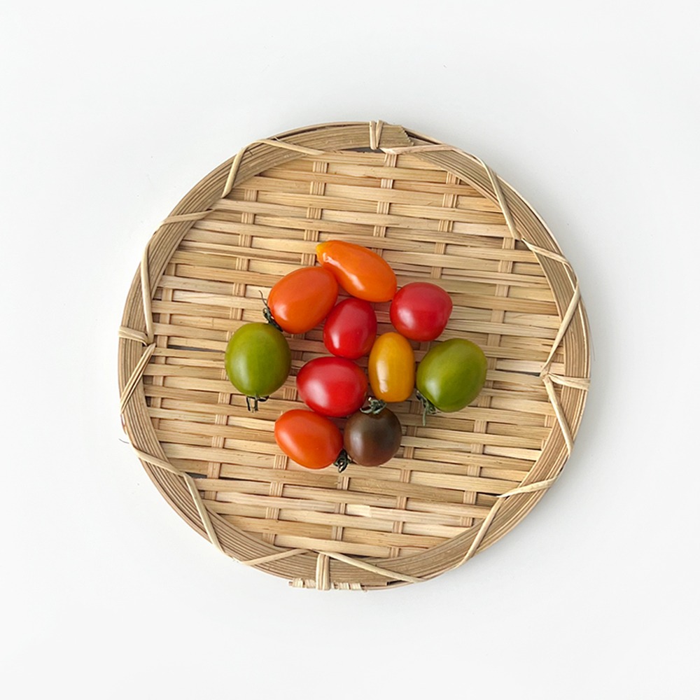 24m Bamboo Round Sieve Tray | Traditional Korean Sieve Tray Holiday Buckwheat Noodle Pancake Appetizer Lettuce Wrap Fried Food Plate