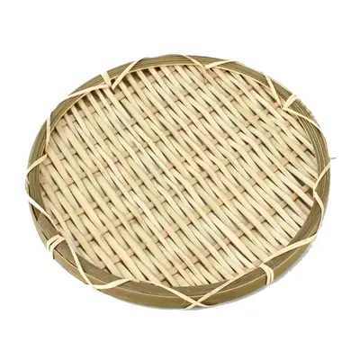 20cm Bamboo Round Winnowing Basket | Traditional Bamboo Tray for Buckwheat Pancakes, Savory Crepes, Lettuce Wraps, Fried Foods