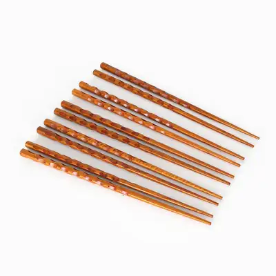 Natural Lacquer Finish Wooden Chopsticks 5-Pair Set (Japanese Udon Chopsticks)