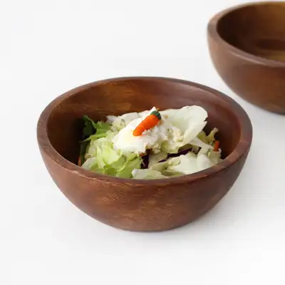 Small Cereal Bowl Round Wood Bowl L | Wooden Dish Bowl