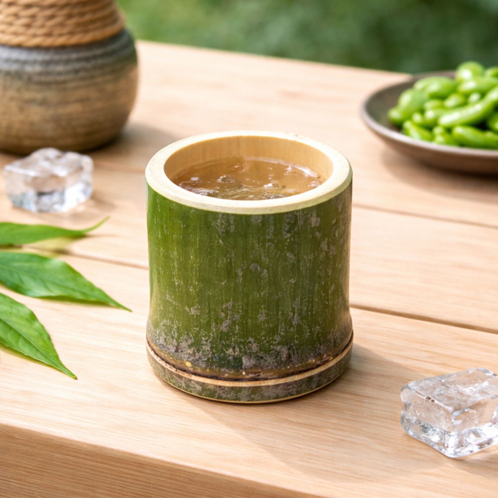 Natural Bamboo Cup Soju Glass | Retro Home Pojangmacha Decor Wooden Cup Camping Aesthetic Drink Glass Sake Cup Multi-Use Unique Cup