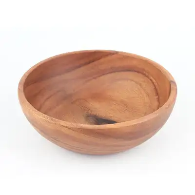 23.5cm Acacia Wood Round Bowl Wooden Dish Salad Bowl