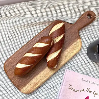 38x14 Wood Handle Round Rectangular Serving Board | Plating