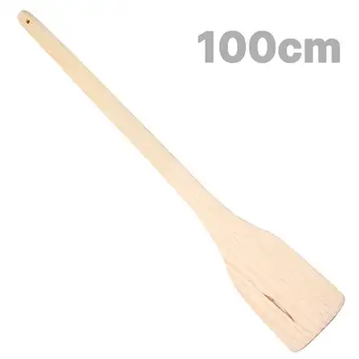 100cm Korean Domestic Wood Wooden Spatula (Commercial Restaurant Large Square Wood Long Spatula Multi-Purpose Cooking Tool Cauldron Long Spatula)