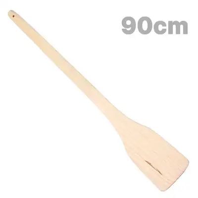 90cm Domestic Wood Long Wooden Spatula (Commercial Restaurant Large Square Wood Spatula Multi-Purpose Cooking Tool Cauldron Long Spatula)