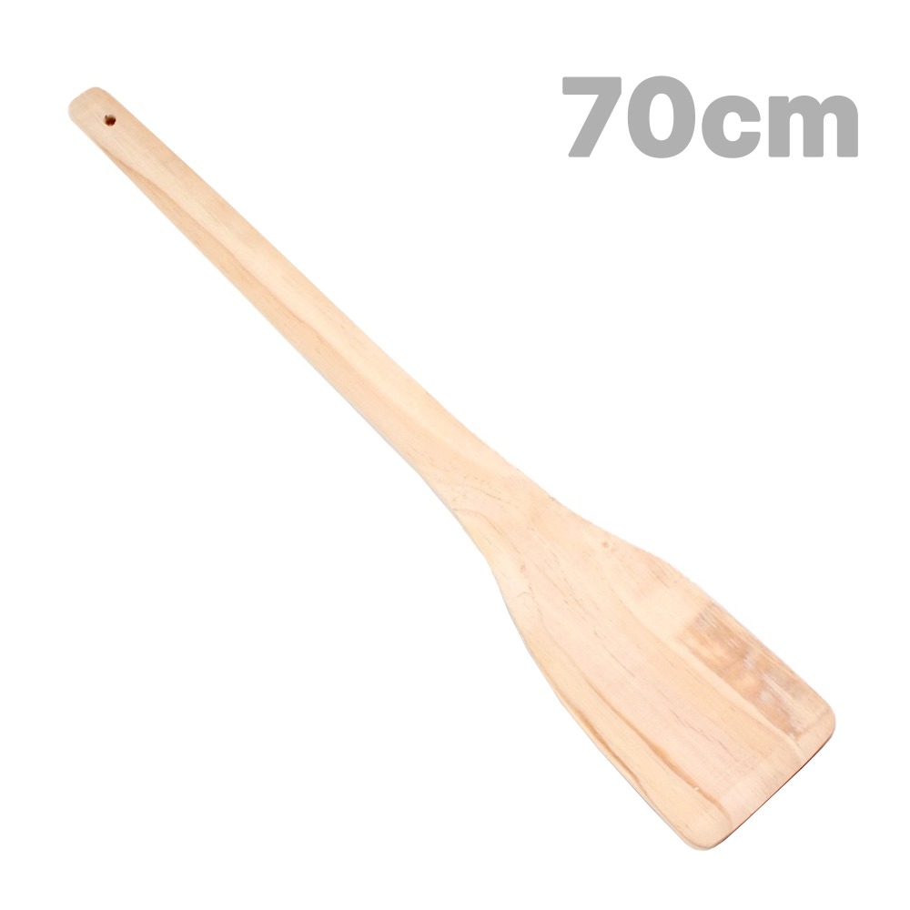 70cm Domestic Solid Wood Wooden Spatula (Commercial Restaurant Large Square Long Wooden Ladle Multi-Purpose Cooking Tool for Large Pots)