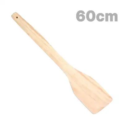 60cm Domestic Wooden Dob (Commercial Restaurant Large Square Wooden Long Spoon Multi-Purpose Cooking Tool Cauldron Long Spoon)