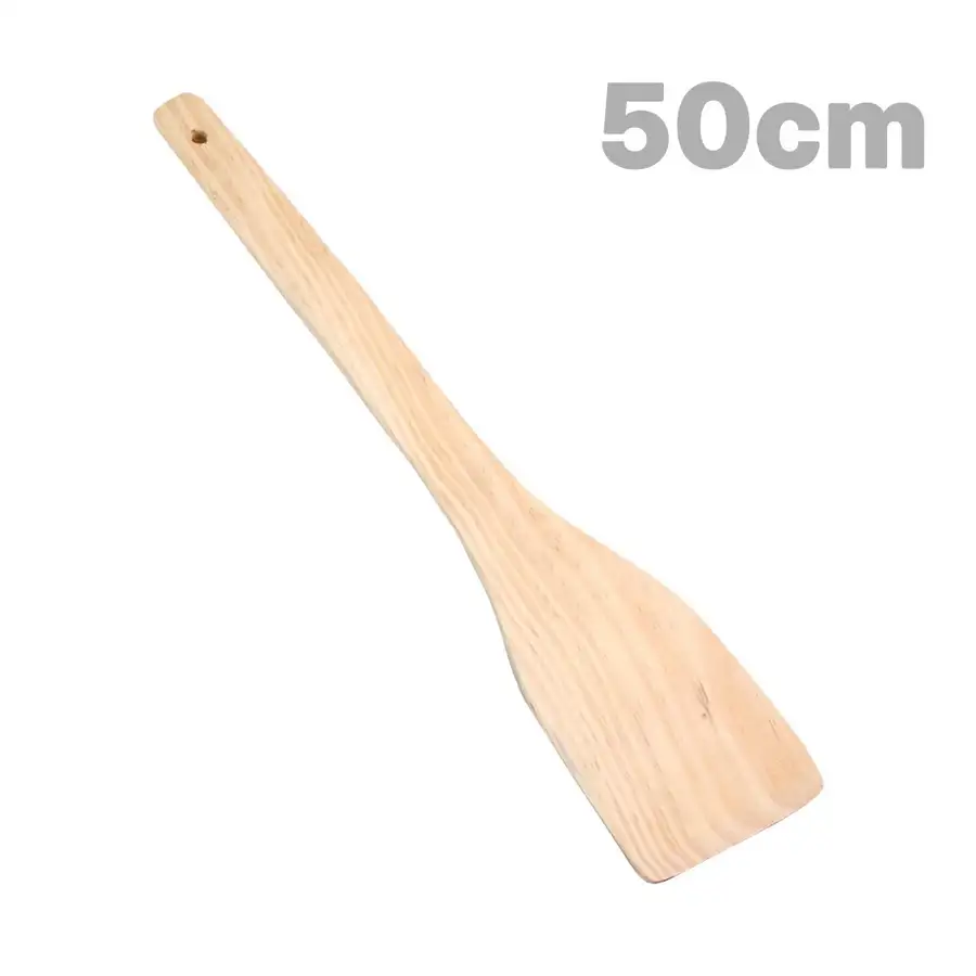 50cm 國產原木木杓（商用餐廳大型方形木製長木杓 多用途烹飪工具 大鍋鏟 長木杓） — 1