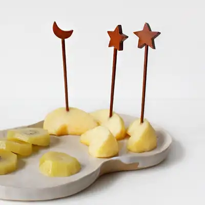 S Size Rosewood Fruit Fork | Burger Sandwich Fork Dessert Pick
