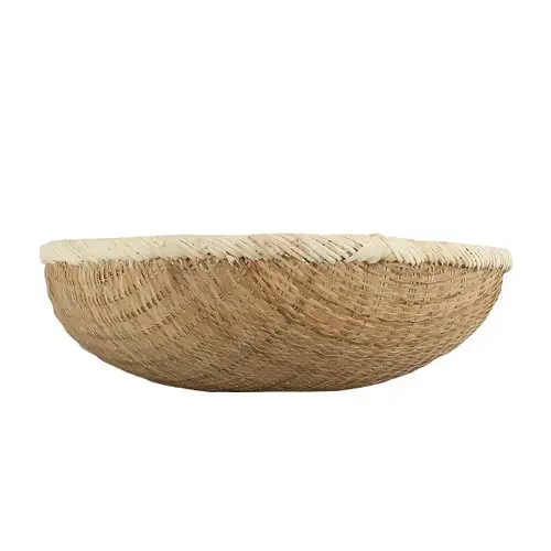 55cm 竹编 漏篮 (传统民俗品 高级菜篮 深竹篮 蔬菜水果篮) — 3