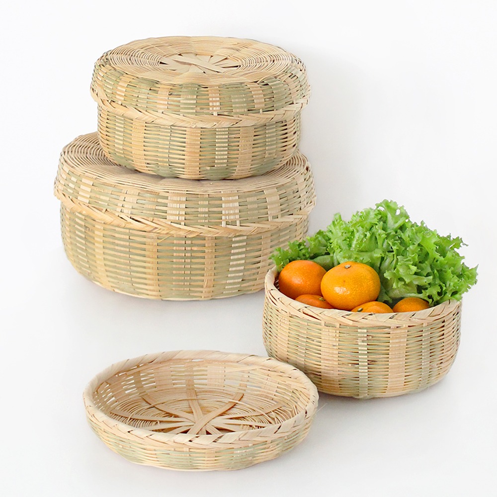 Round Wooden Lacquered Box 3-Piece Set (Holiday Seollal Chuseok Rice Cake Box Korean Confection Box Wedding Ceremony Gift Box Side Dish Container Lunch Box)
