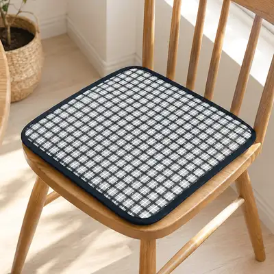 Cool Check Pattern Ventilated Seat Cushion Gray (Summer Chair Office Student Cool Cushion Restaurant Vehicle Truck Guest Cushion)