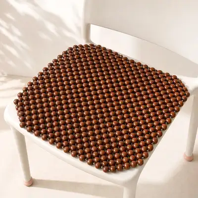 Octagonal Wood Bead Cushion (Natural Wood Breathable Massage Seat Pad Wooden Acupressure Summer Office Car Cooling Mat Health Gift)
