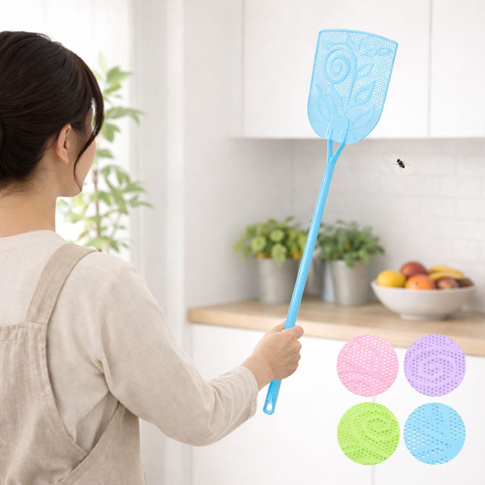 70cm Color Random Square Fly Swatter 1P (Summer Pest Control High-Elasticity Plastic Mosquito Swatter)