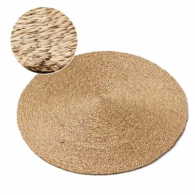 Traditional 150cm Circular Woven Mat (Yutnori Game Board Floor Mat Living Room Korean Aesthetic Summer Interior Decoration Carpet Rug)