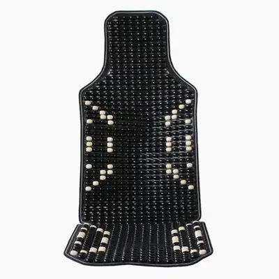 Natural Wood Bead Car Seat Cover Black (Breathable Summer Cooling Seat Acupressure Massaging Cushion for Bus Office Vehicle)