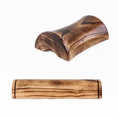 Korean Paulownia Wood Neck Pillow - Self Neck Massage Tool, Wood Massager, Health Gift, Foot Acupressure Tool