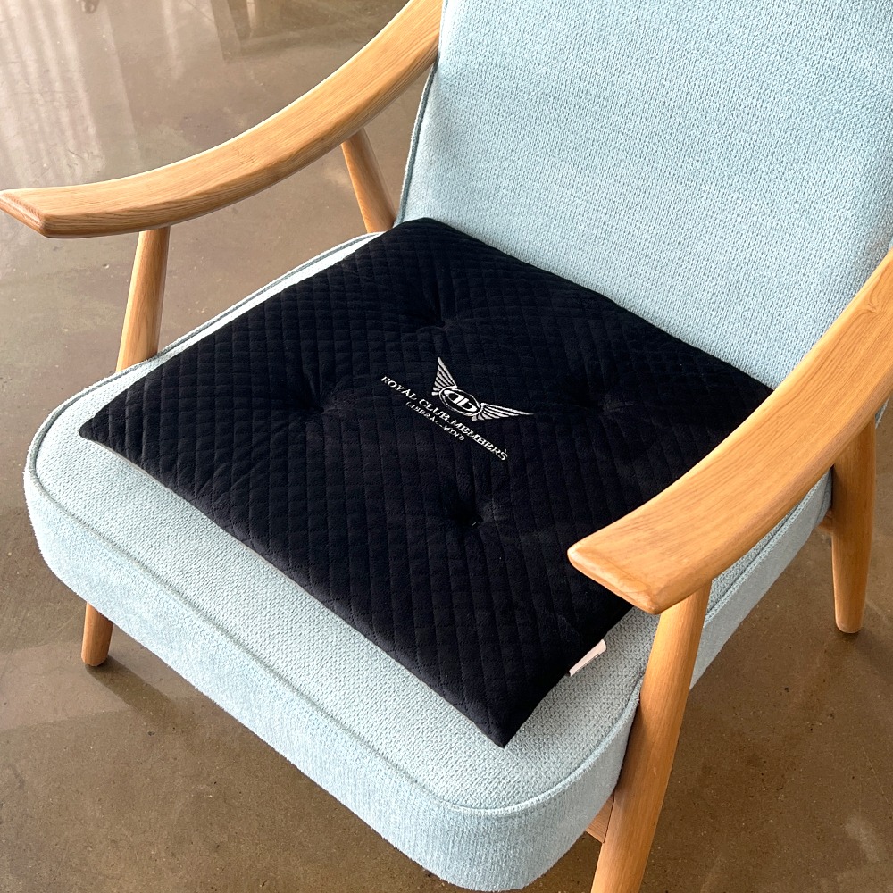 Black Royal Microfiber Square Cushion | Office Student Chair Vehicle Auto Cushion Winter Interior Decor Room Decoration
