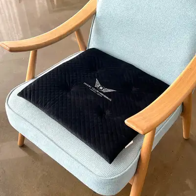 Black Royal Microfiber Square Cushion | Office Student Chair Vehicle Auto Cushion Winter Interior Decor Room Decoration