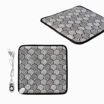 Single-Person Heating Seat Pad Gray Hexagon Pattern