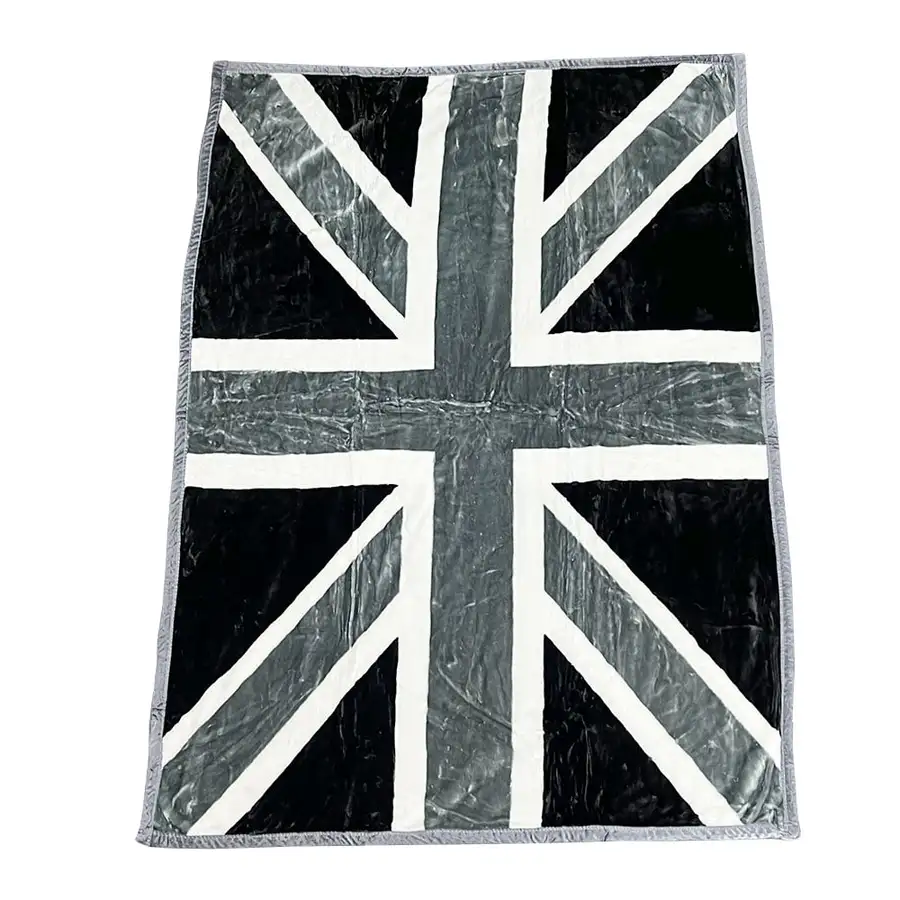 Two-Color Union Jack Soft Microfiber Blanket (Thick Winter Mink Blanket Aesthetic Camping Grandma Blanket) — 2