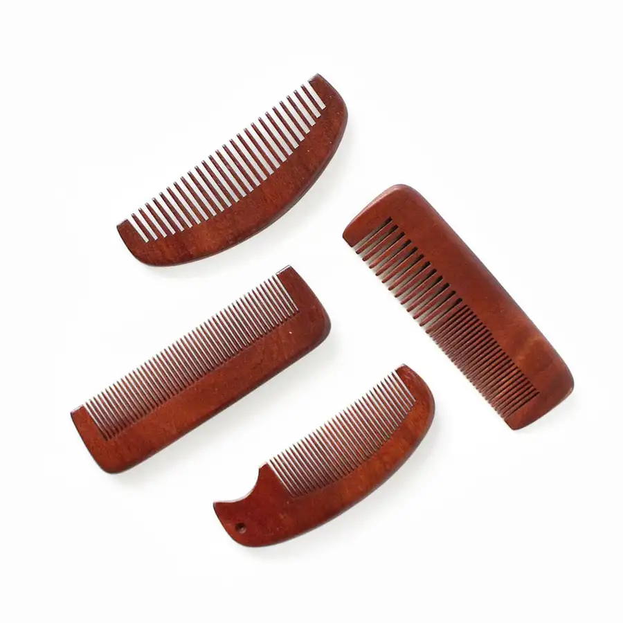Brown Wooden Comb Collection (Dense Hair Brush Round Comb Natural Wood Comb Hair Comb Cool Wood Brush) — 1