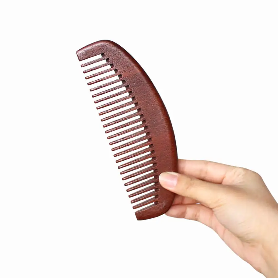Brown Wooden Comb Collection (Dense Hair Brush Round Comb Natural Wood Comb Hair Comb Cool Wood Brush) — 3